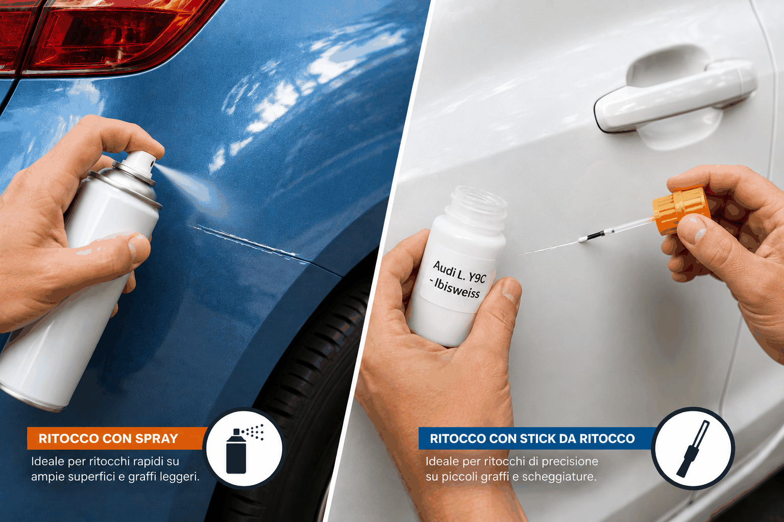 Spray personalizzati e stick ritocco